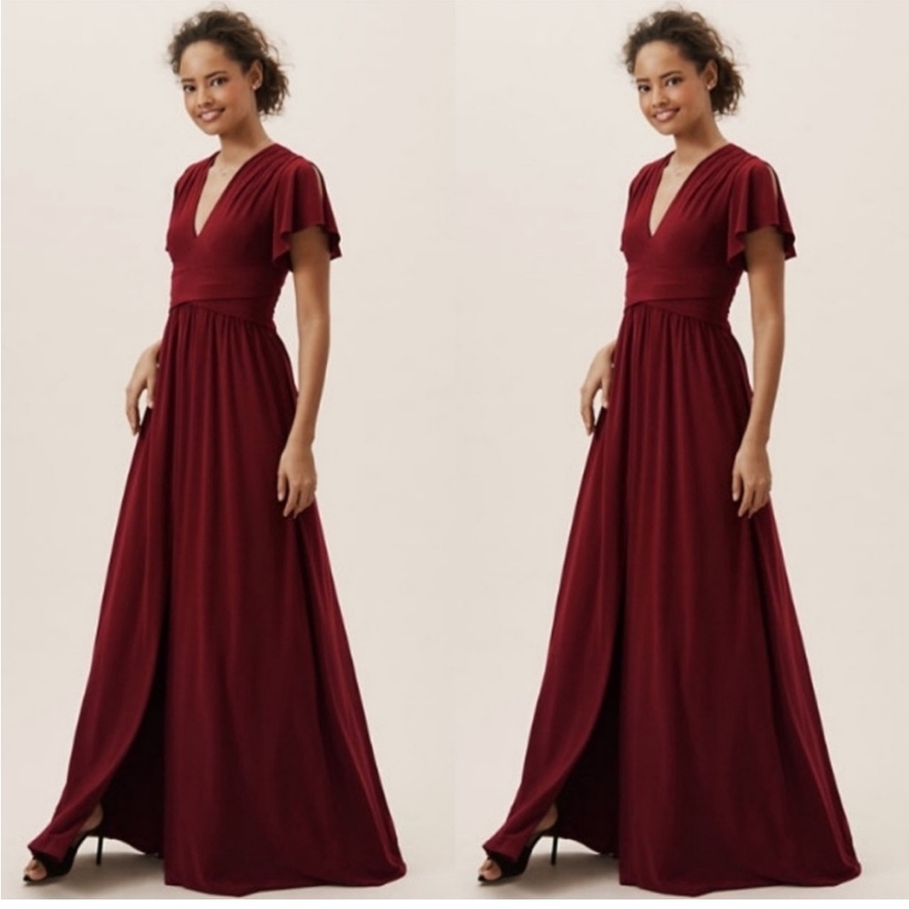• BHLDN • Mendoza Maxi Dress Gown Burgundy Red 6 Women’s